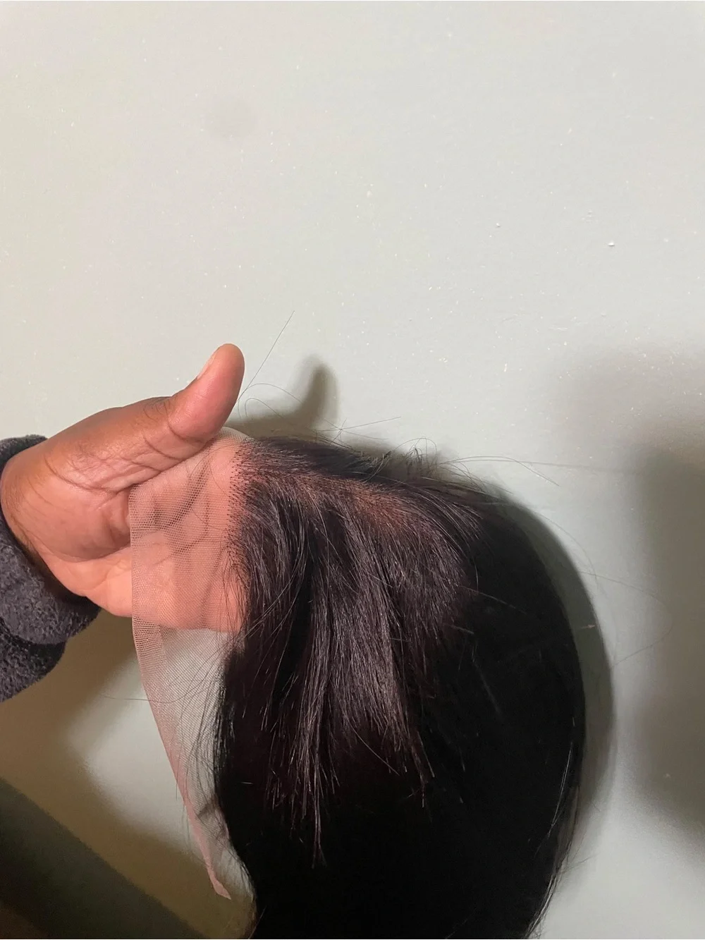 100% human Black Straight hair . Bob 12 in . 13x4 lace front wig